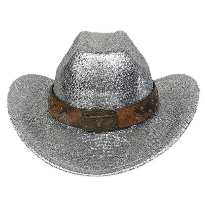 Glitter Cowboy Hat Halloween Black Gold Silver EVA Composite Cow Head Accessories