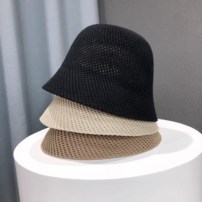 Hat Female Fisherman Hat Hollow Thin Type Sunscreen