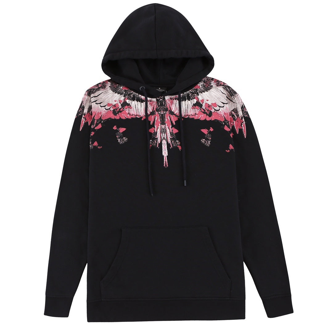 Mark Bronn Wings Print Hooded Sweatshirt for Men and Women