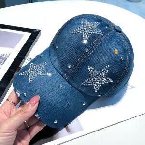 Hot Drilling Washed Denim Baseball Cap Sun-proof