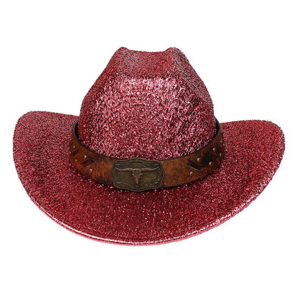 Glitter Cowboy Hat Halloween Black Gold Silver EVA Composite Cow Head Accessories