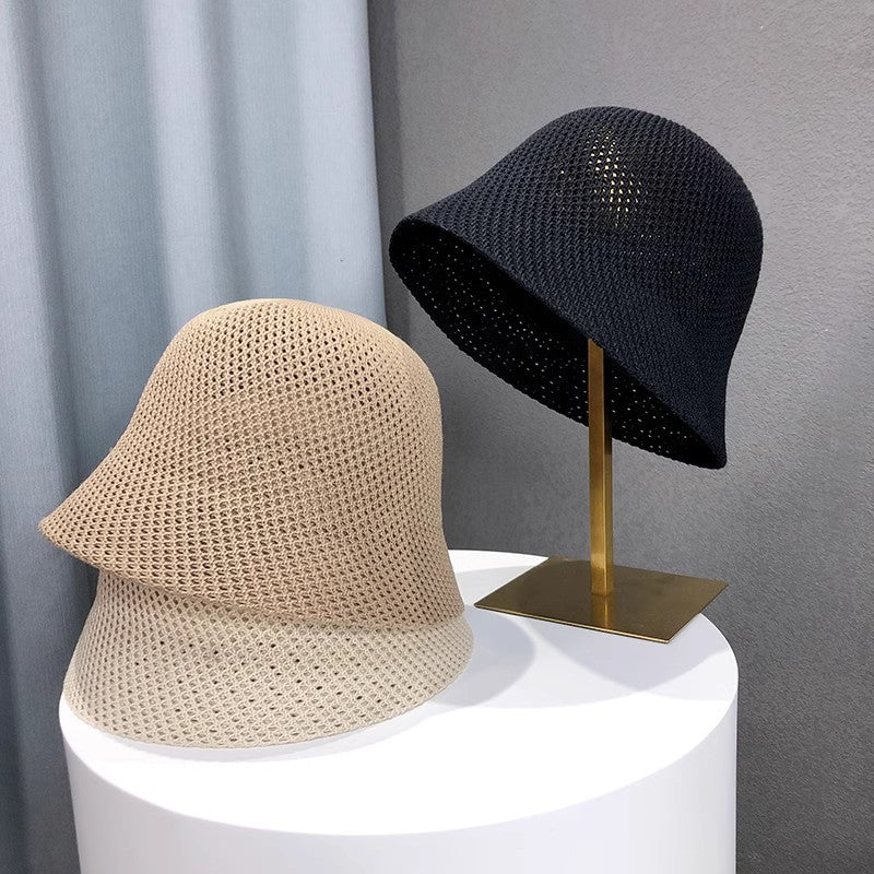 Hat Female Fisherman Hat Hollow Thin Type Sunscreen