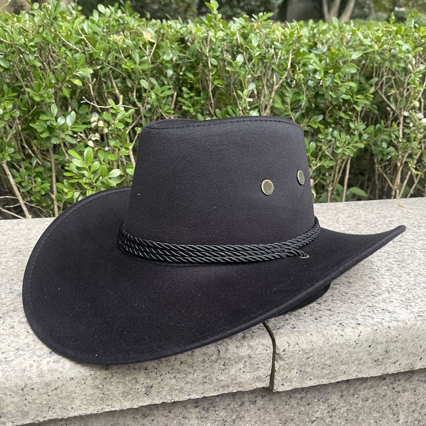 Woolen Hat Suede Western Denim Top Hat