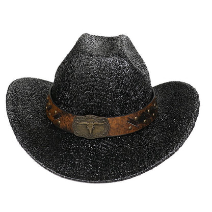 Glitter Cowboy Hat Halloween Black Gold Silver EVA Composite Cow Head Accessories