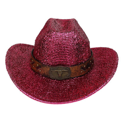 Glitter Cowboy Hat Halloween Black Gold Silver EVA Composite Cow Head Accessories